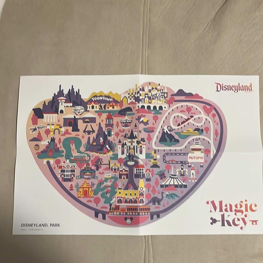 Disneyland Park Map for Magic Key Holders